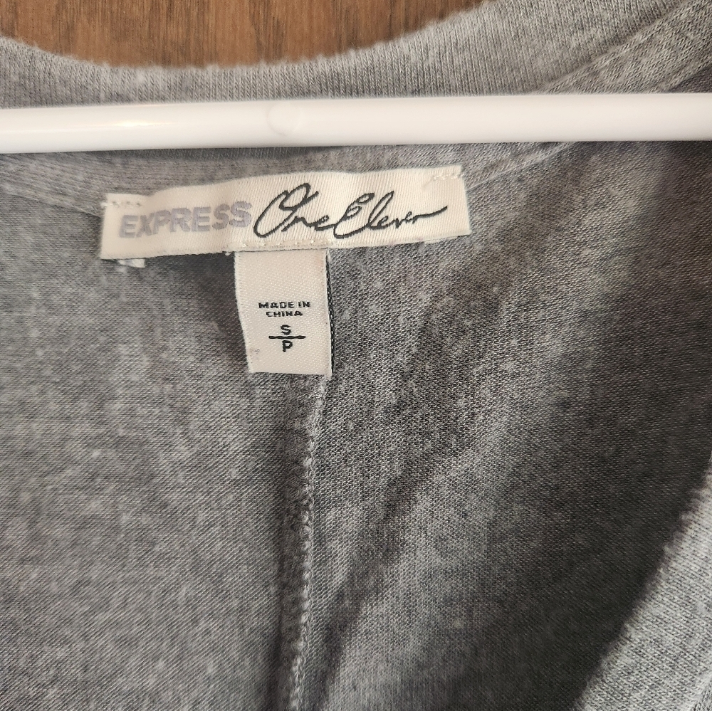 Express Silver V-Neck Blouse with Embellished Shoulders - Picture 2 of 3